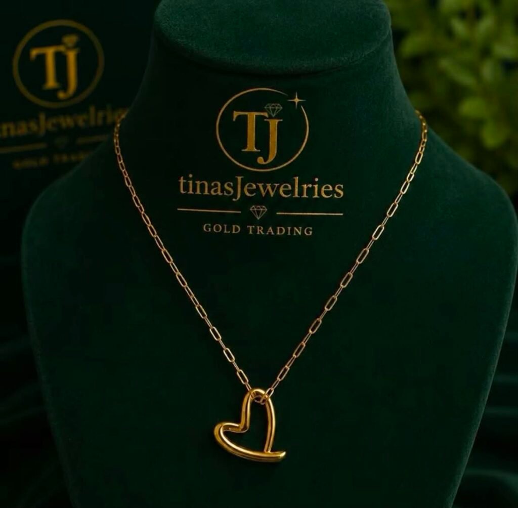 TJ18K Pawnable Paper Clip Heart Necklace