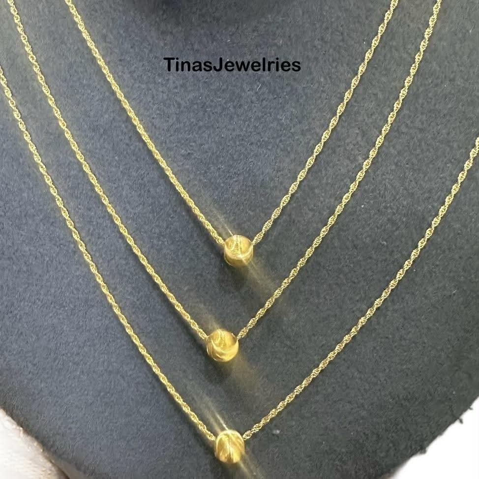 TJ18K PAWNABLE TIGER EYE NECKLACE LIGHT WEIGHT 16 INCHES
