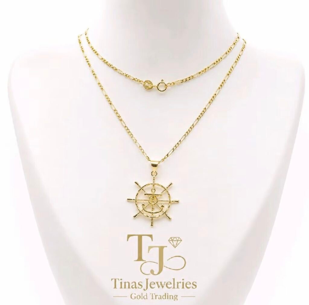TJ18K Pawnable F Shipwheels Necklace 20 inches